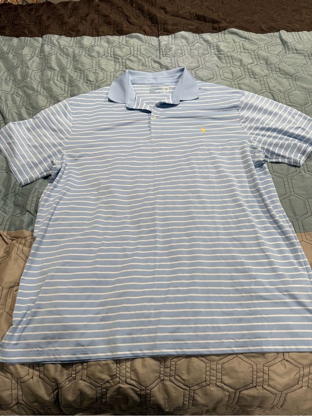 Polo Ralph Lauren Performance Polo  Men 2XLT Blue/white Striped Pony